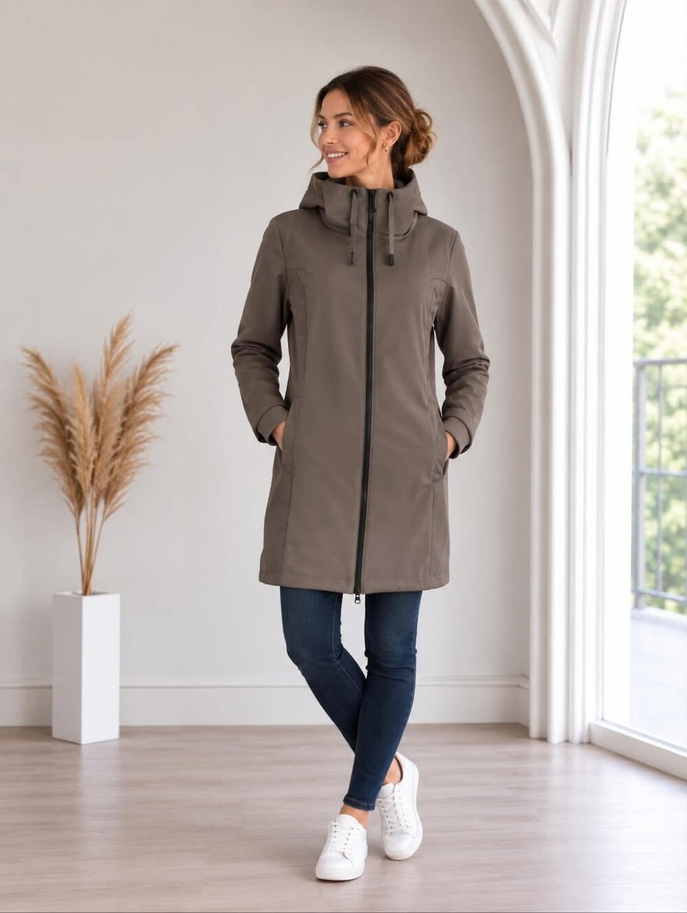 Geox Women's Taupe Hooded Jacket